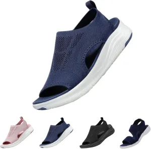 Walking Sandals for Women Platform Wedge with Arch Support Orthotic Comfortable Plantar Fasciitis Sandal Non-slip Casual Open Toe Sport Slip-Ons for Athletic Summer Beach Outdoor