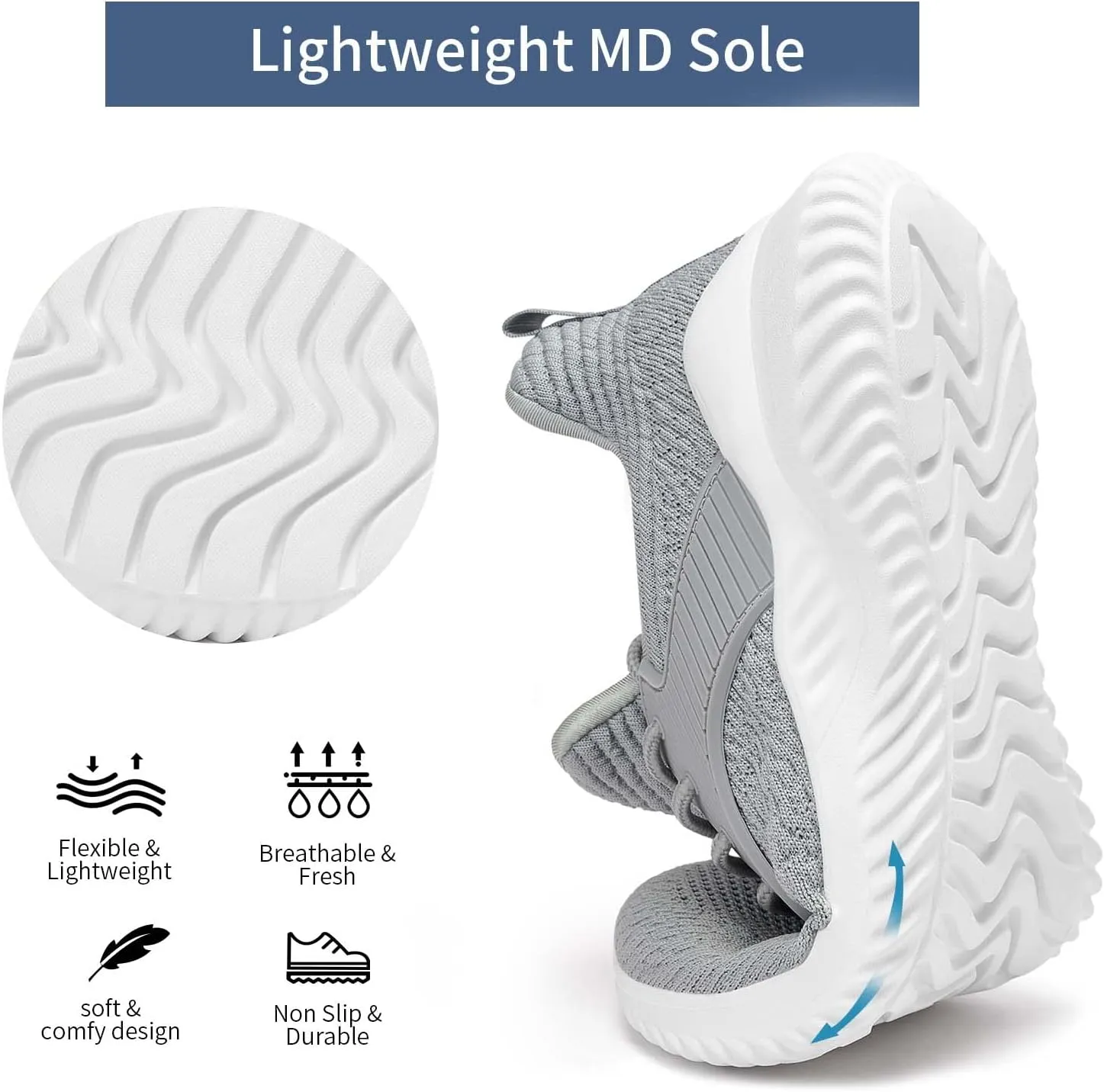 Walking Shoes for Men Sneakers - Memory Foam Tennis Running Shoes for Athletic Workout Gym Jogging Sports Lightweight Breathable Casual Sneakers