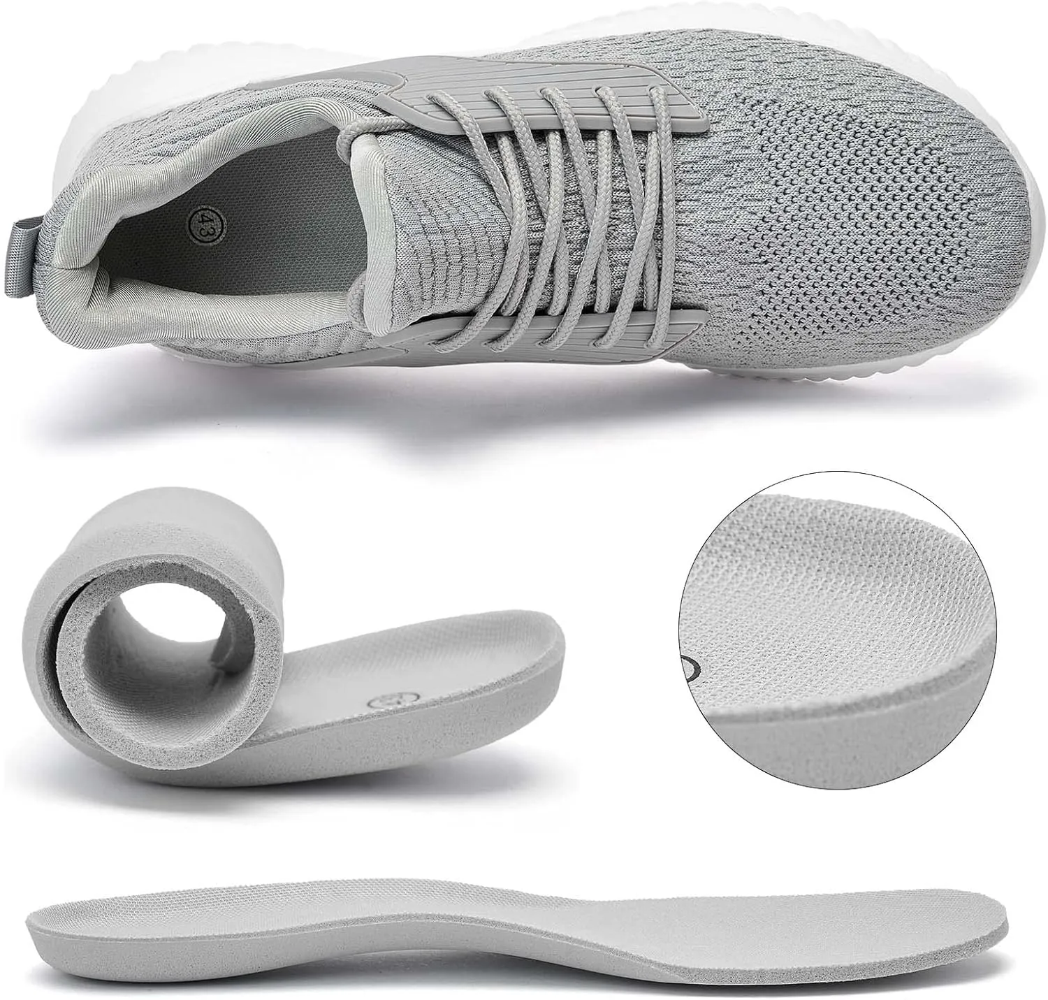 Walking Shoes for Men Sneakers - Memory Foam Tennis Running Shoes for Athletic Workout Gym Jogging Sports Lightweight Breathable Casual Sneakers