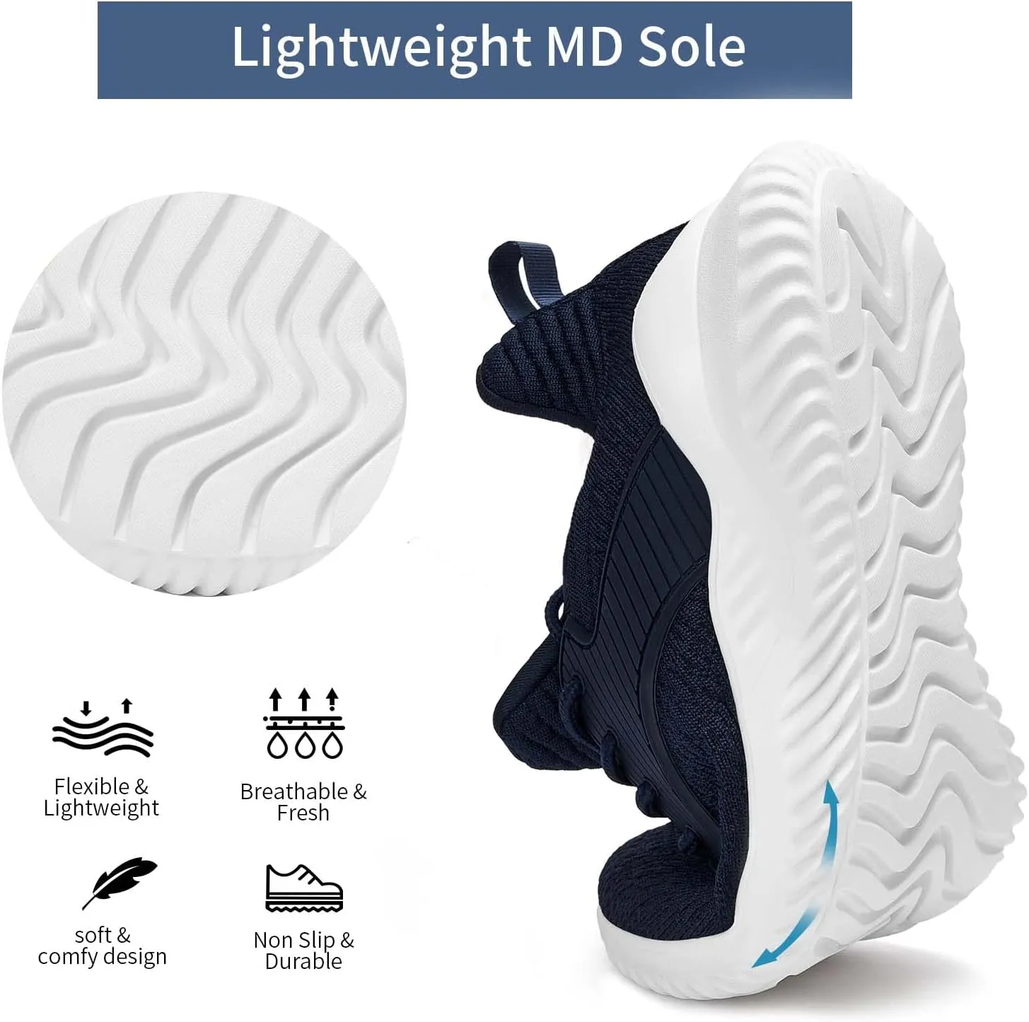 Walking Shoes for Men Sneakers - Memory Foam Tennis Running Shoes for Athletic Workout Gym Jogging Sports Lightweight Breathable Casual Sneakers