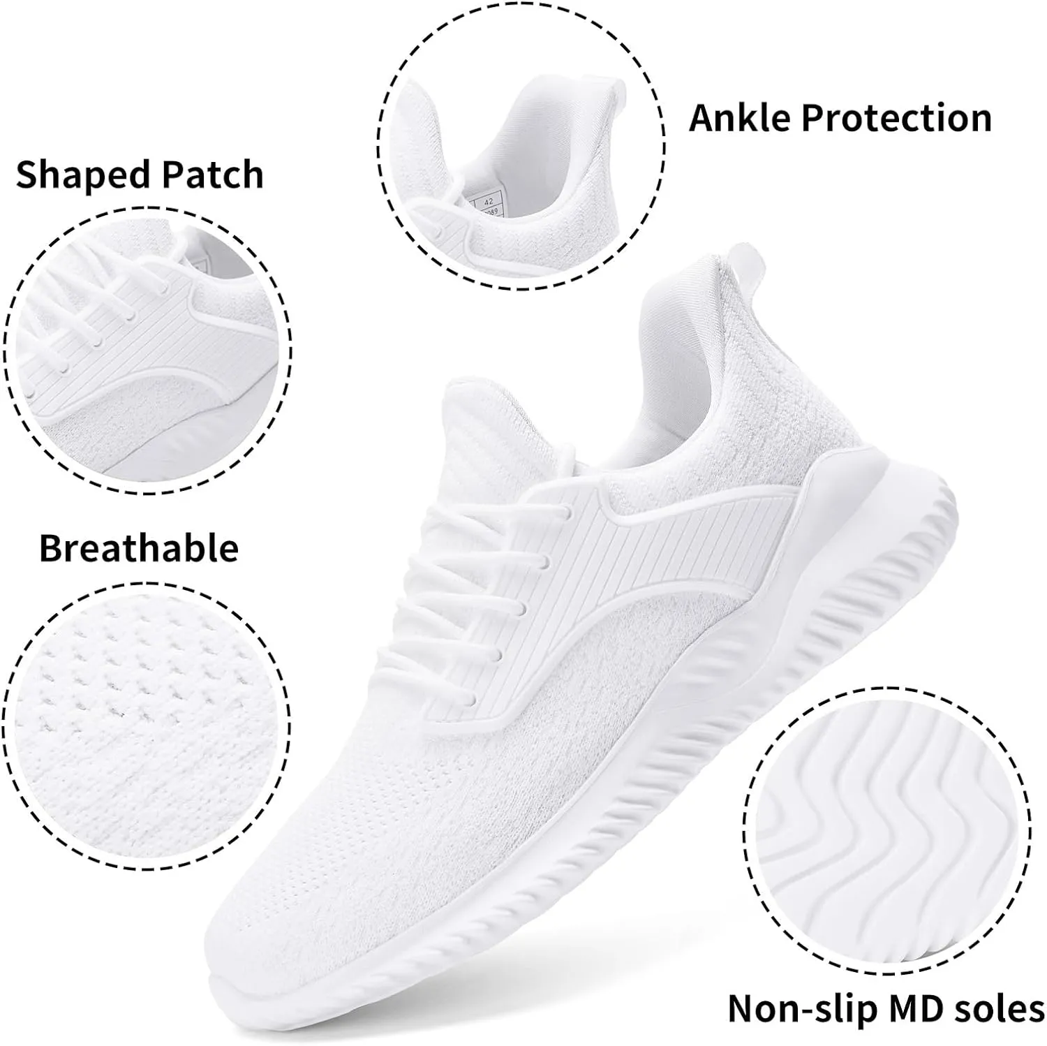 Walking Shoes for Men Sneakers - Memory Foam Tennis Running Shoes for Athletic Workout Gym Jogging Sports Lightweight Breathable Casual Sneakers