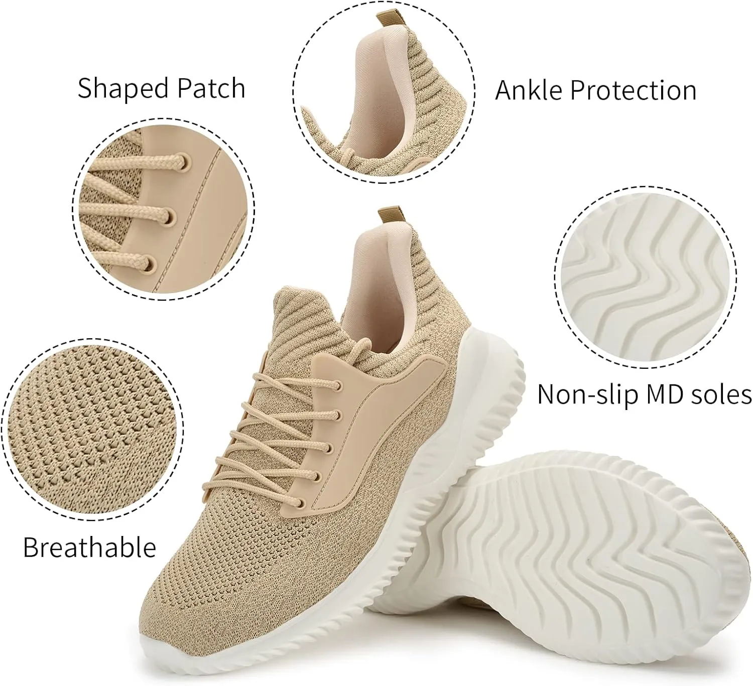 Walking Shoes for Men Sneakers - Slip on Memory Foam Running Tennis Shoes for Athletic Workout Gym Jogging Indoor Outdoor Lightweight Breathable Casual Sneakers