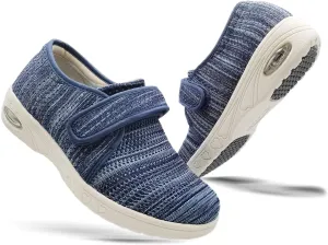 W&LESVAGO Breathable Lightweight Adjustable Diabetic Shoes Wide Width Air Cushion Walking Sneakers for Women Swollen Feet