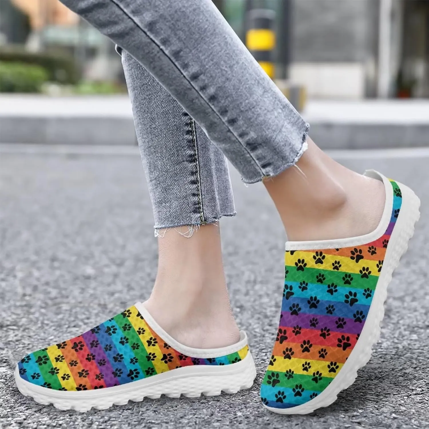 Water Shoes for Wome Mules Slip On Mesh Flats Aqua Shoes Lightweight Comfy Womens Casual Flats Barefoot Footwear