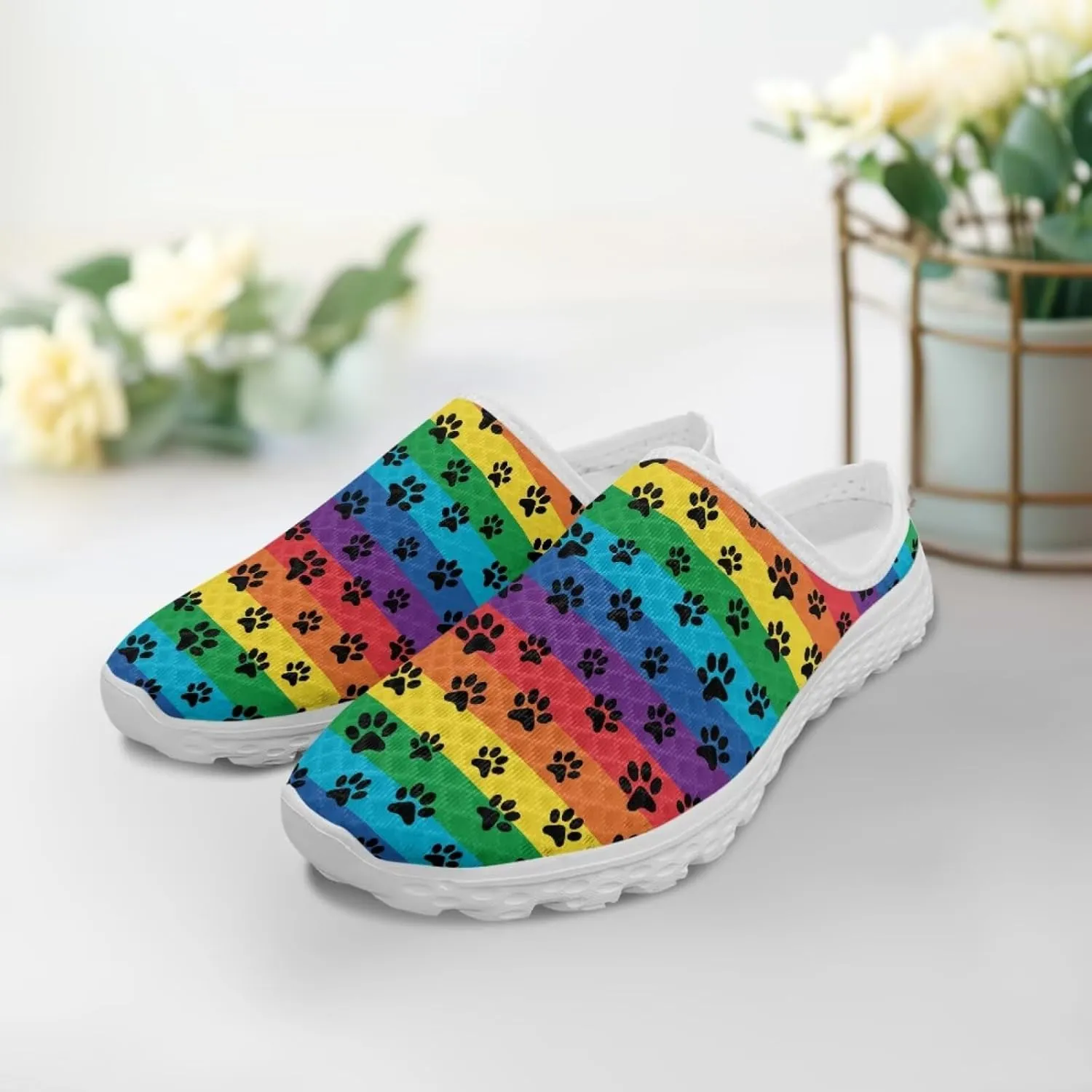 Water Shoes for Wome Mules Slip On Mesh Flats Aqua Shoes Lightweight Comfy Womens Casual Flats Barefoot Footwear