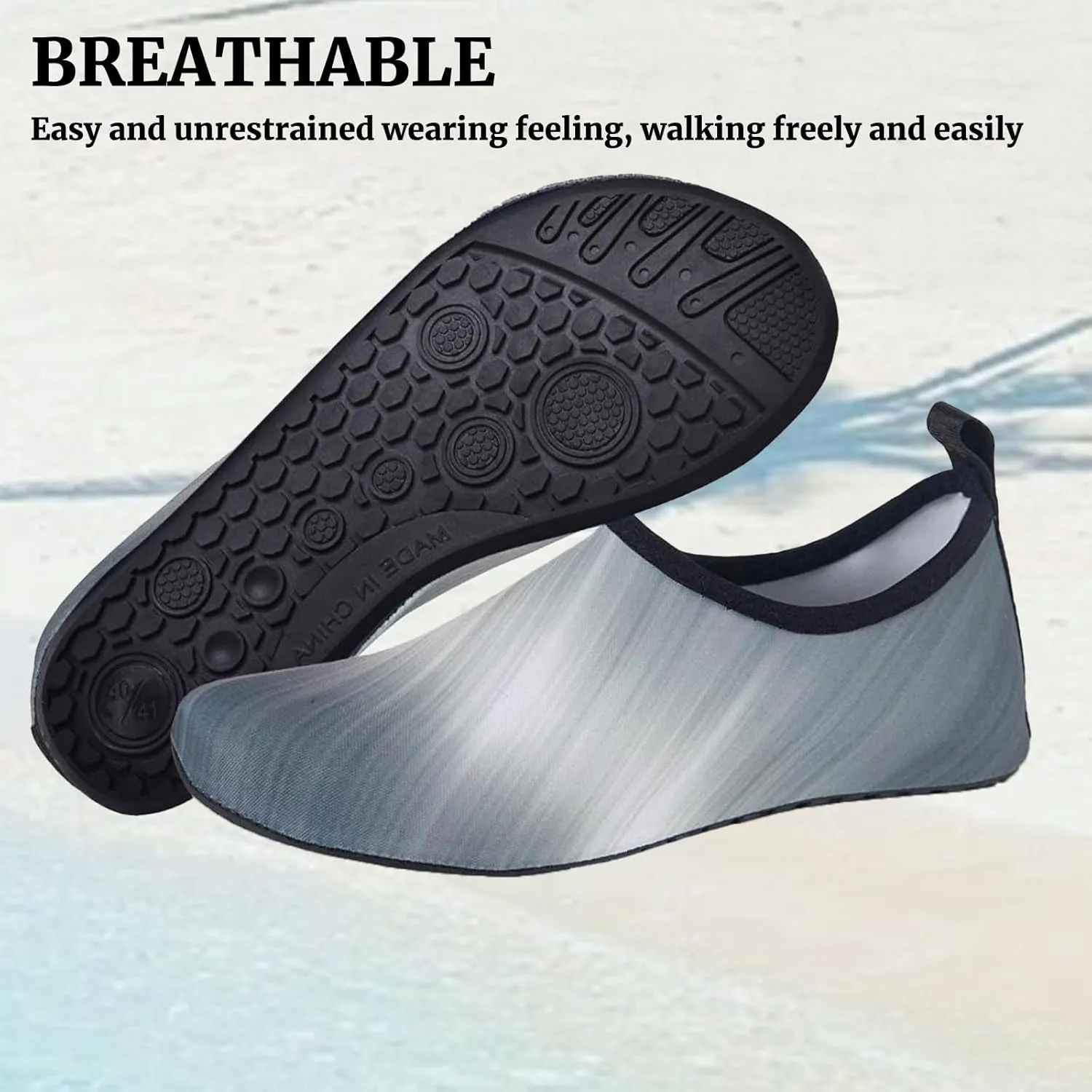 Water Sports Shoes Barefoot Quick-Dry Yoga Socks Slip-on for Men Women Beach Non Slip Indoor Outdoor Walking Exercise Wear Sport Accessories Swim Pool Camping Must Haves Adult