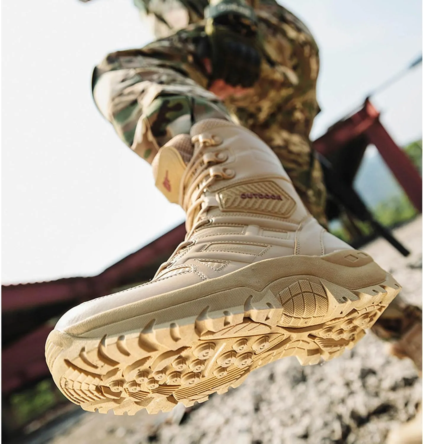 Waterproof Hiking Work Boots Men's Tactical Boots 8 Inches Lightweight Military Boots Breathable Desert Boots