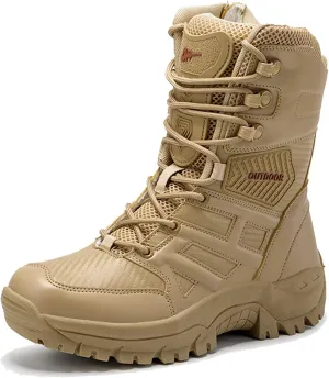 Waterproof Hiking Work Boots Men's Tactical Boots 8 Inches Lightweight Military Boots Breathable Desert Boots