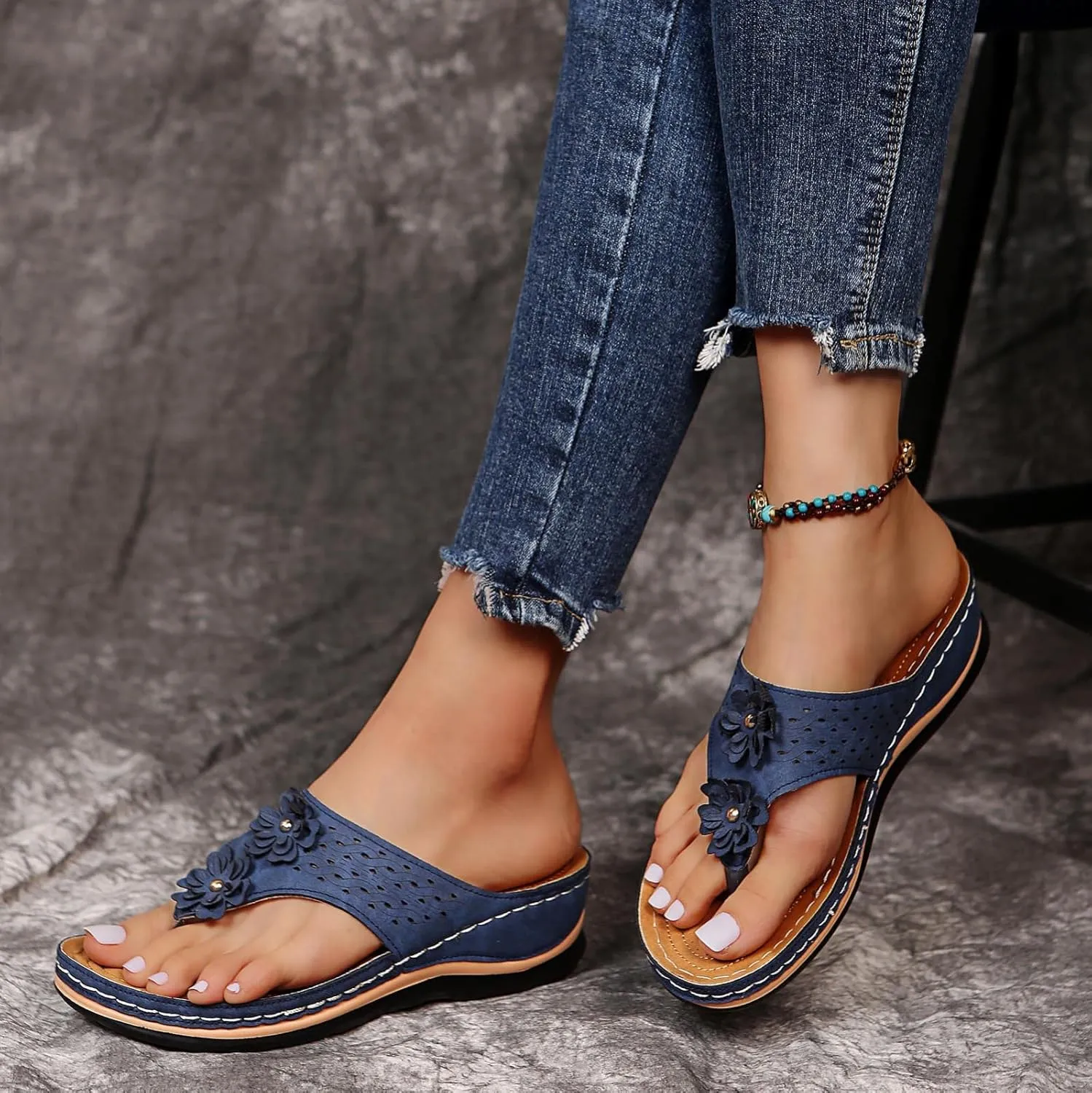 Wedge Orthopedic Sandals Orthotic Plantar Fasciitis Slippers for Women Women Sandals Arch Support Orthopedic Summer Sandals for Woman 2025 Trendy Orthopedic Womens Summer Shoes Dressy Casual