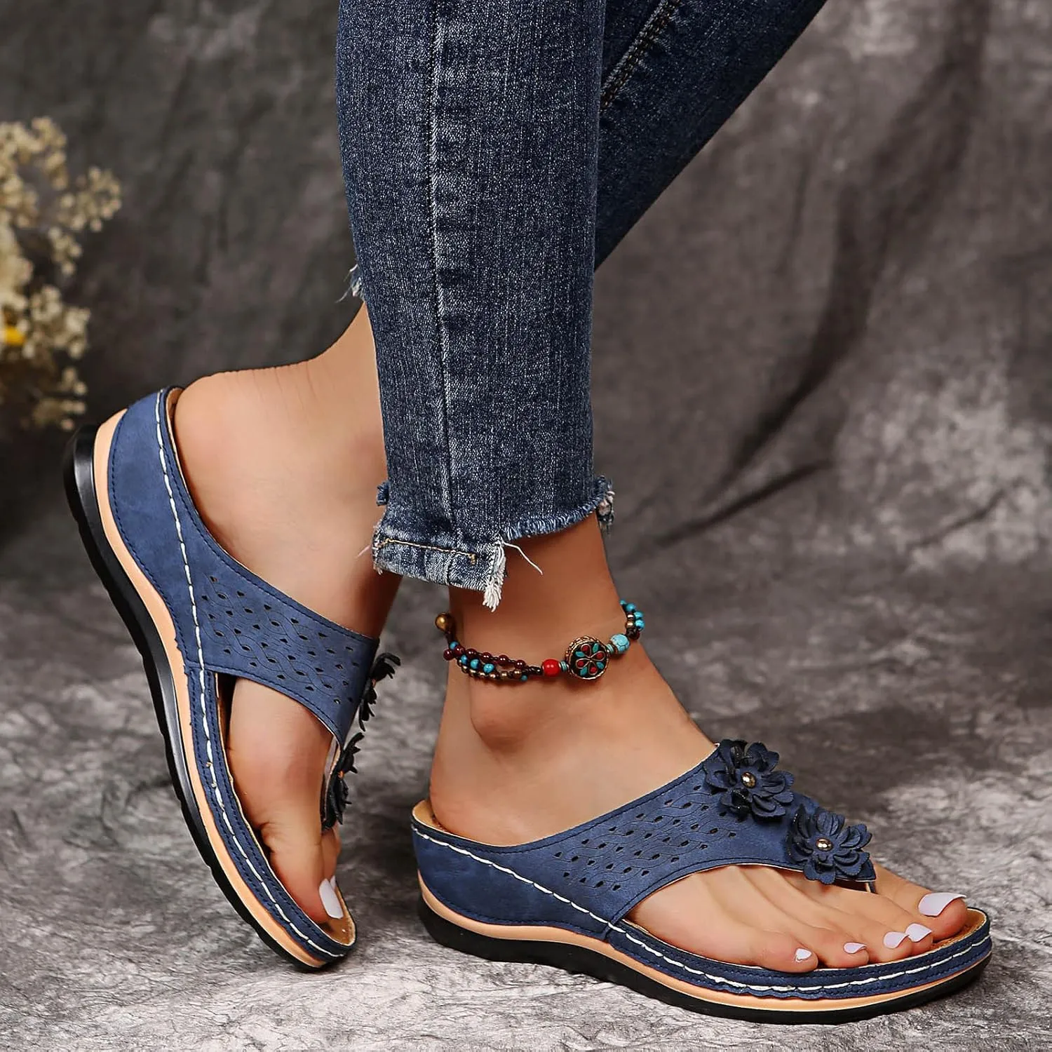 Wedge Orthopedic Sandals Orthotic Plantar Fasciitis Slippers for Women Women Sandals Arch Support Orthopedic Summer Sandals for Woman 2025 Trendy Orthopedic Womens Summer Shoes Dressy Casual