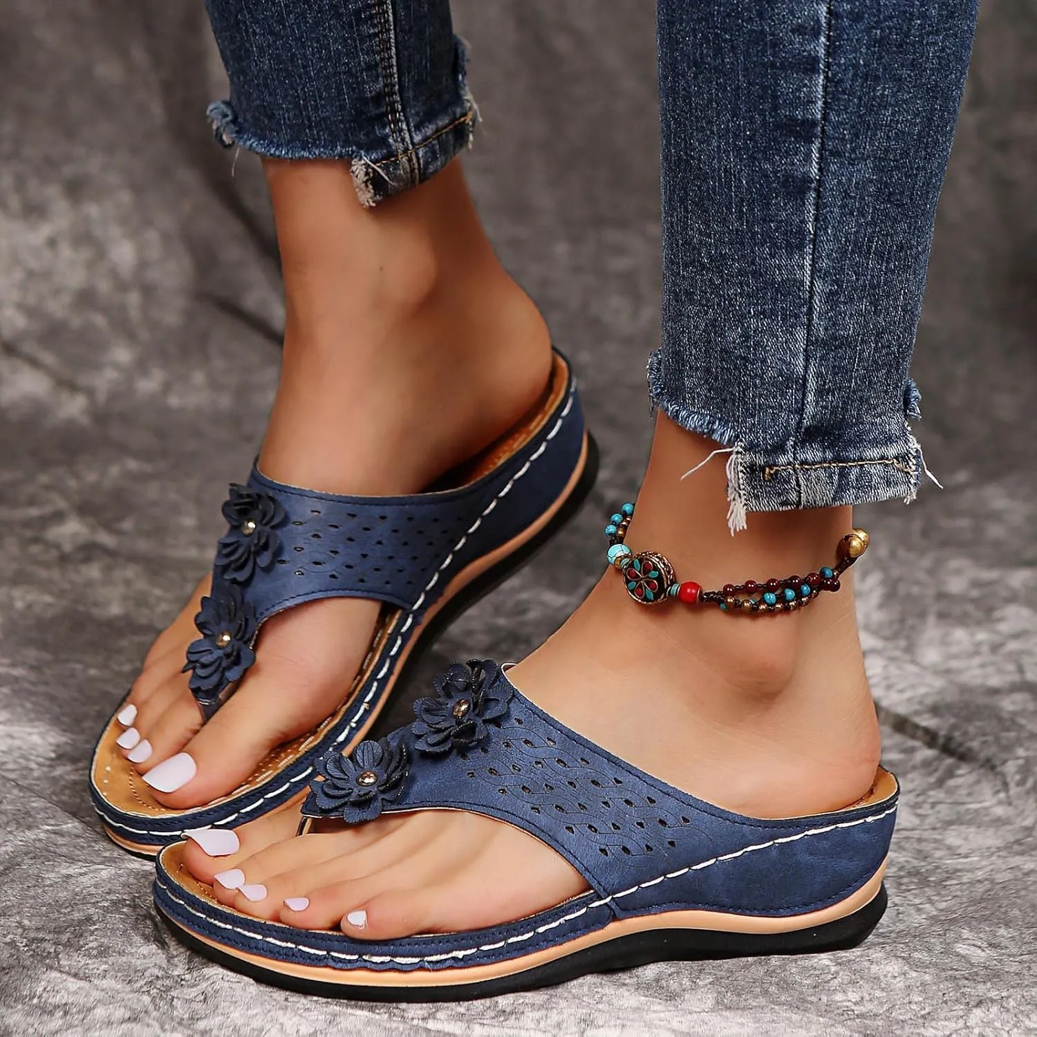 Wedge Orthopedic Sandals Orthotic Plantar Fasciitis Slippers for Women Women Sandals Arch Support Orthopedic Summer Sandals for Woman 2025 Trendy Orthopedic Womens Summer Shoes Dressy Casual