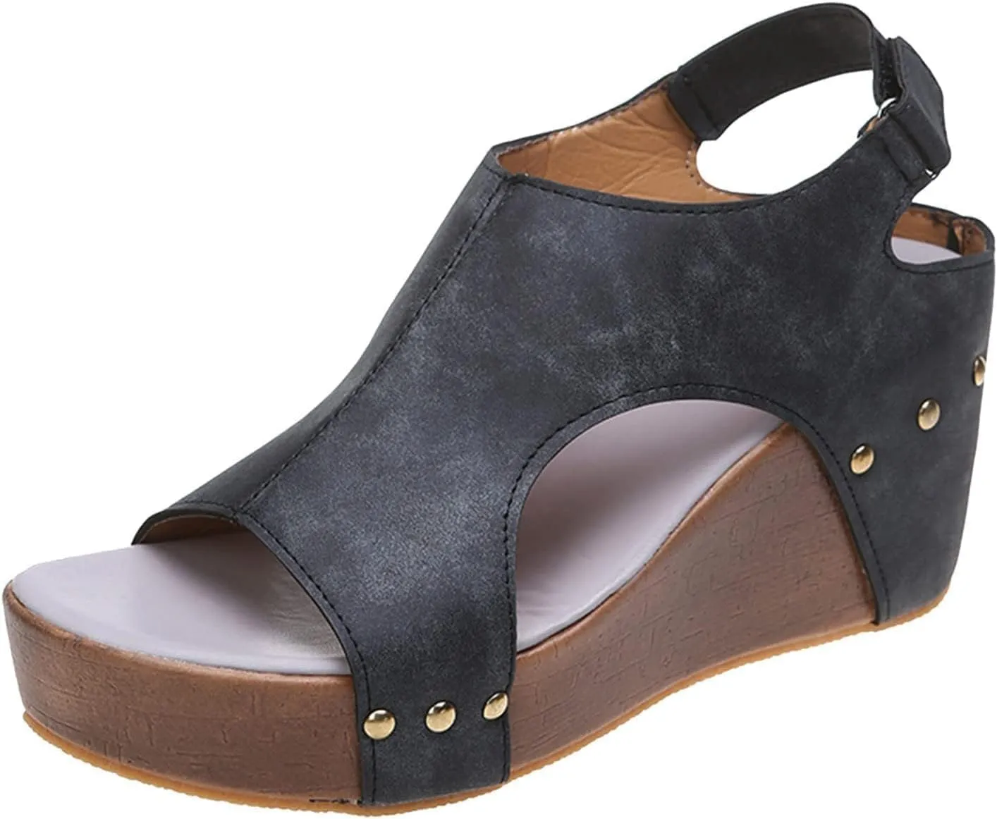 Wedge Sandals for Women 2025 Wide Width Comfortable Open-Toe Cork Casual & Dressy Summer Shoes Platform Wedges Heels Sandals with Ankle Strap Arch Support for Woman Boho Beach Vacation
