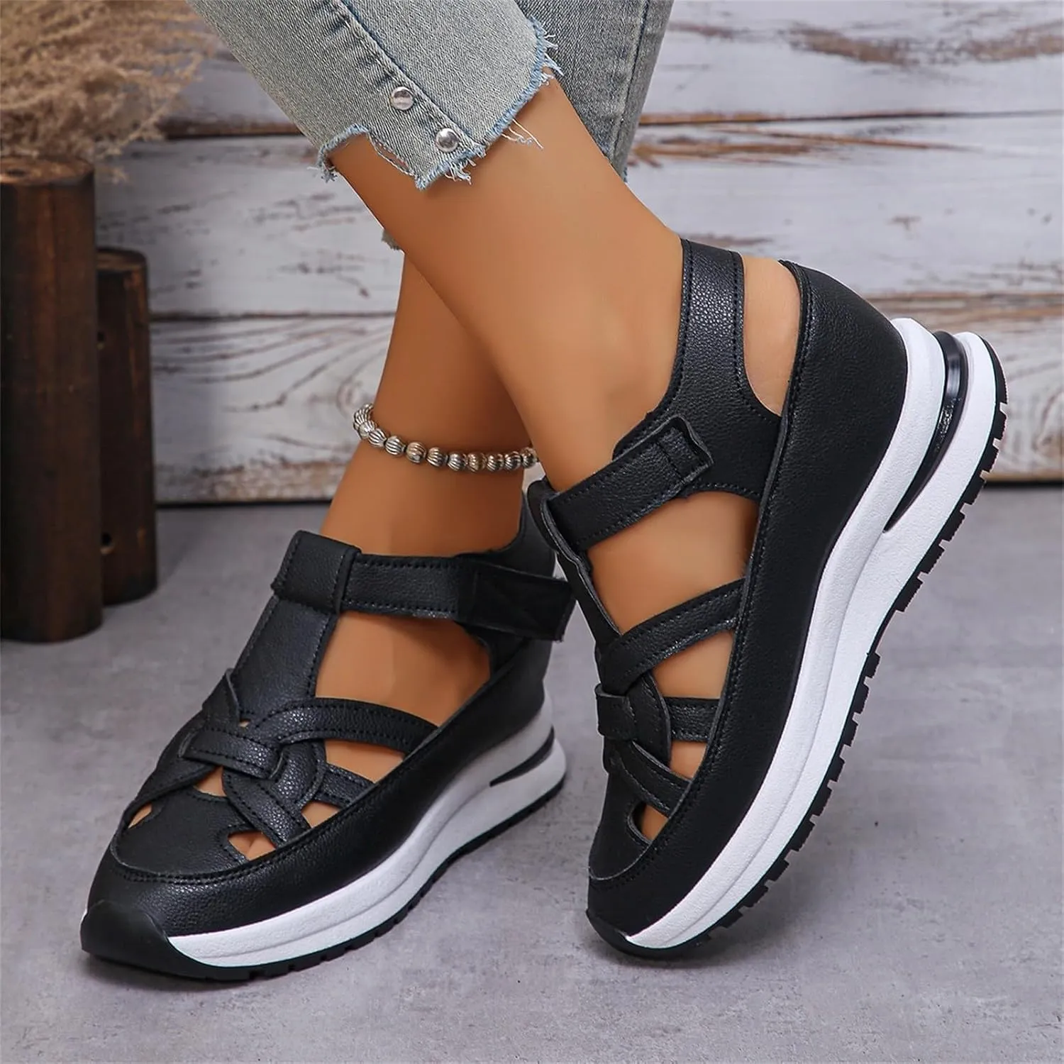 Wedge Sandals for Women Ankle Strap High Heel Platform Open Toe Walking Shoes Cross Band Comfort Wear Dressy Summer Casual Espadrille 2025 Fashion Breathable Comfortable Sandal Wedges
