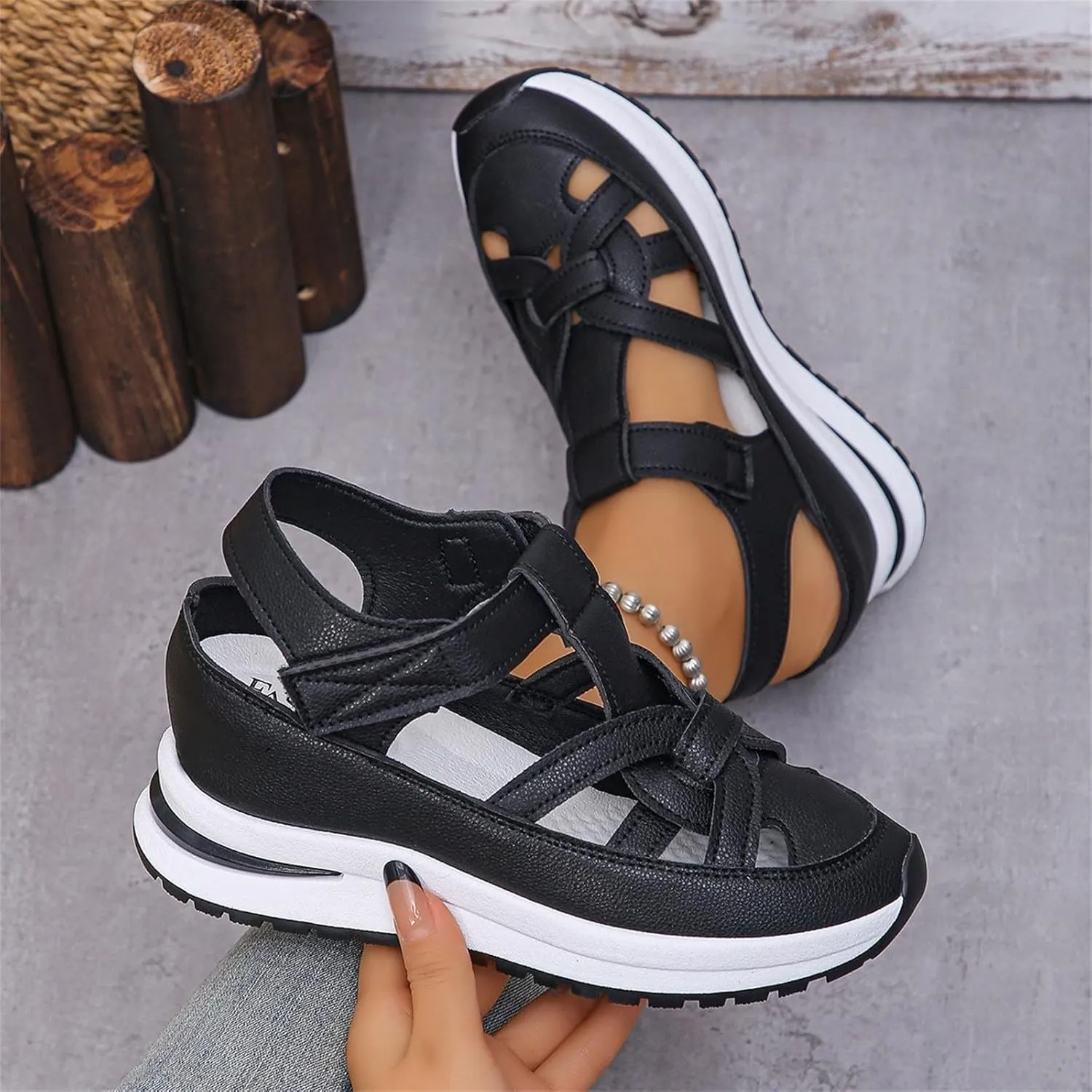 Wedge Sandals for Women Ankle Strap High Heel Platform Open Toe Walking Shoes Cross Band Comfort Wear Dressy Summer Casual Espadrille 2025 Fashion Breathable Comfortable Sandal Wedges