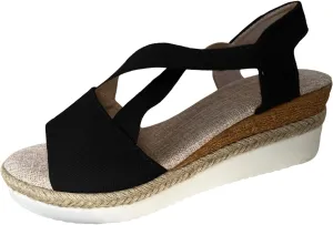 Wedge Sandals for Women, Espadrilles Women Open Toe Ankle Strap Heels Dressy Summer Platform Comfortable Slip on Walking Wedges 2025 Espadrille Casual Orthopedic Dress Shoes Buckle Beach