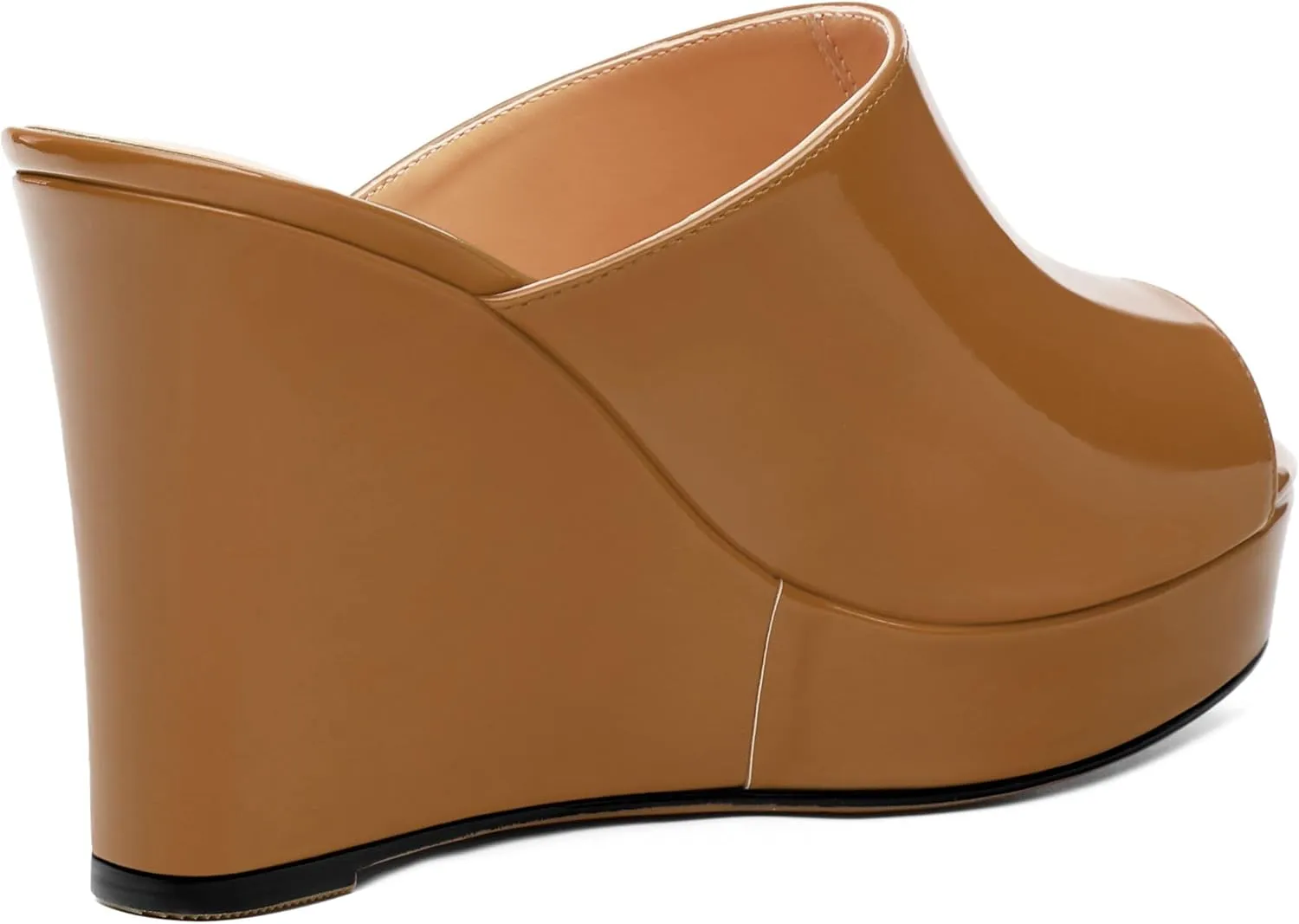 Wedge Sandals for Women Platform High Heels Summer Mules Slip on Comfortable Casual Open Toe Heeled Sandals 3.94 Inch