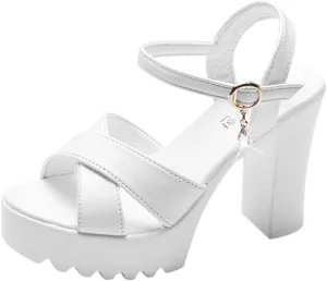 Wedges Sandals Slope Sandals Buckle Fish High Women Mouth Heels Platform Women's Womens Walking Sandals Size 8 Wide