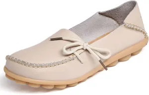 WERWAES Casual Womens Loafers Comfortable Leather Penny Flats Slip on Loafers Breathable Lightweight Driving Classic Moccasins Loafer Shoes for Womens