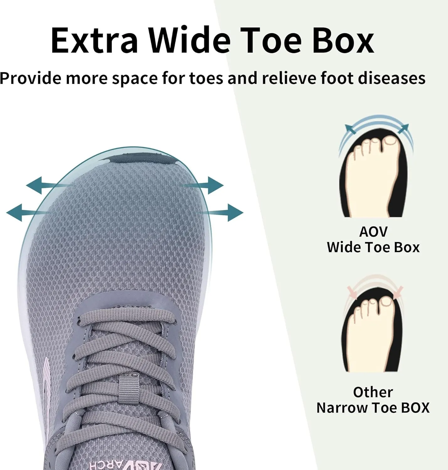 Wide Toe Box Shoes Women Arch Support Walking Shoes for Plantar FasciitisWide Width Orthotic Tennis Sneakers