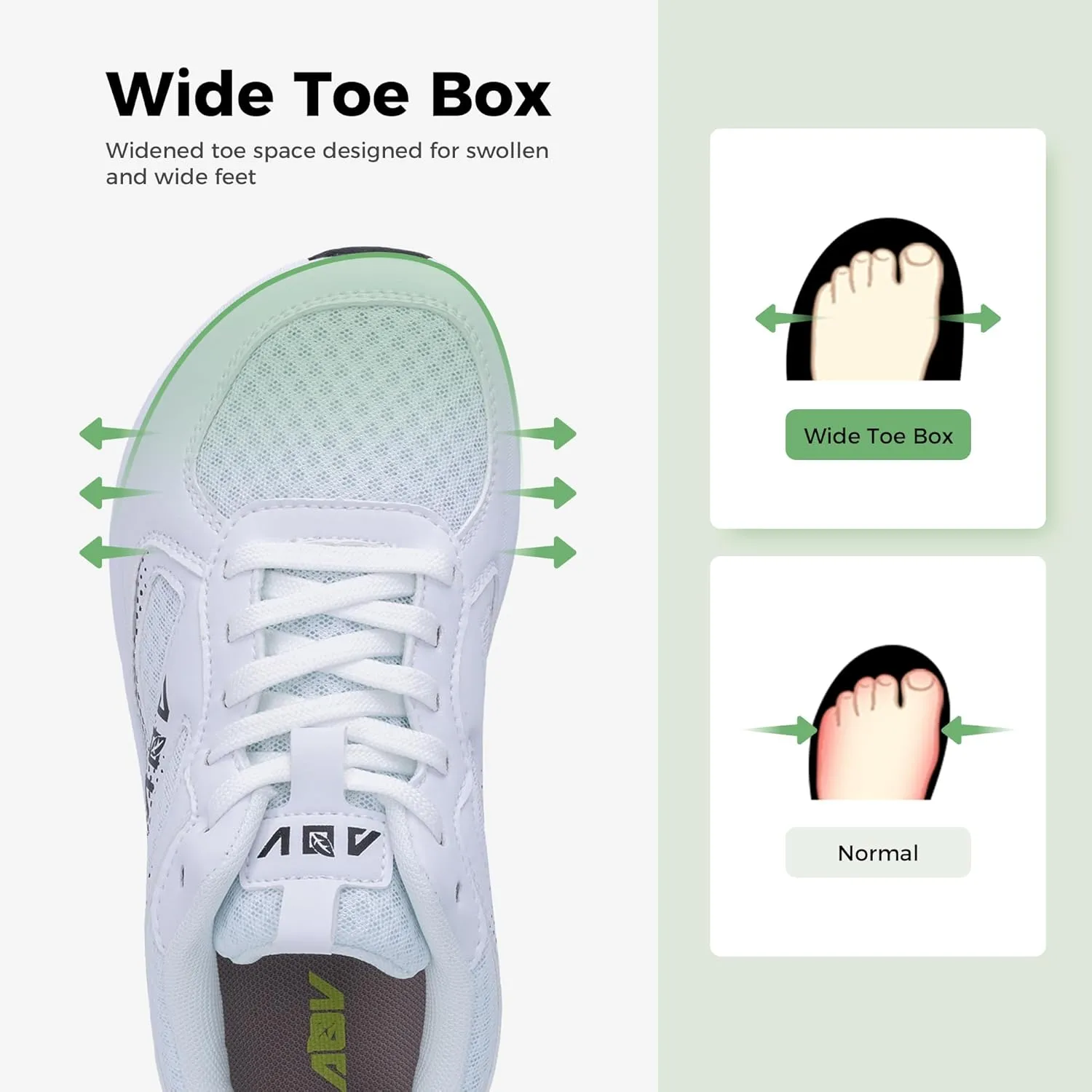 Wide Toe Box Shoes Women with Arch Support Orthotic Plantar Fasciitis Walking Shoes Air Tennis Sneakers