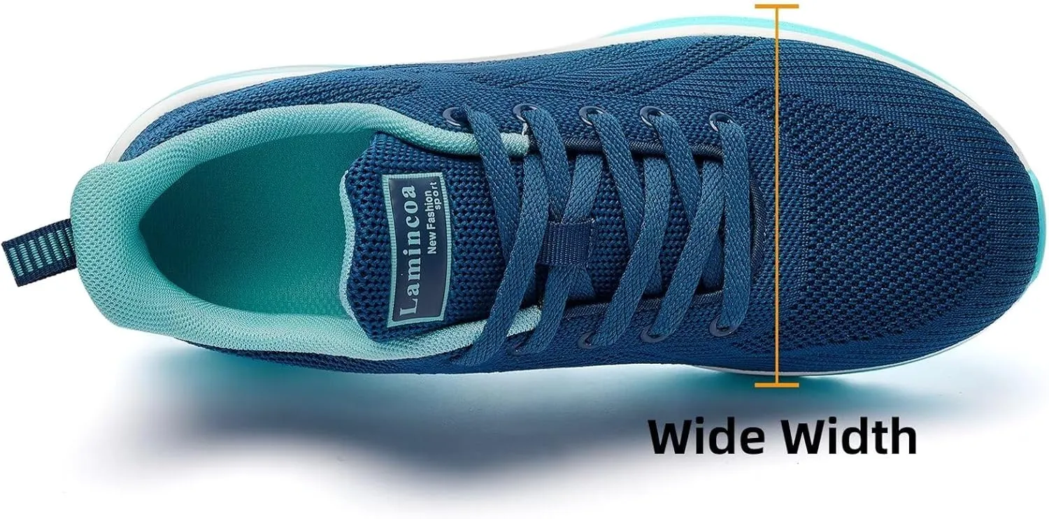 Wide Width Womens Sneakers Air Cushion Running Shoes Walking Tennis Shoes for Women