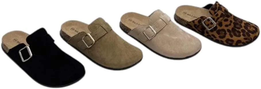 Wild Diva Women's Clogs Soft Cork Footbed Mules Shoes with Arch Support