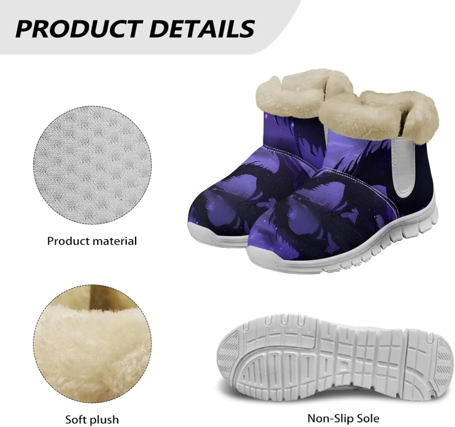 Winter Boots For Women Non Slip Ankle Boots Fully Warm Fur Lined Lightweight Memory Foam Outdoor Indoor Snow Boots