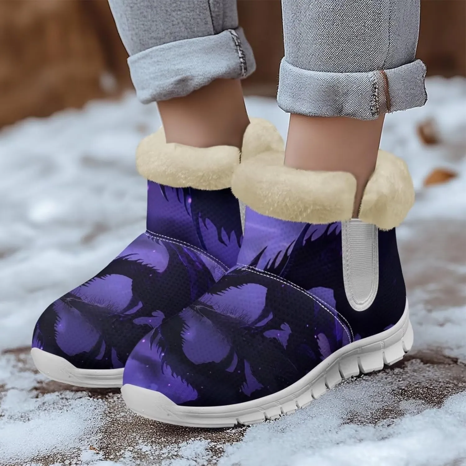 Winter Boots For Women Non Slip Ankle Boots Fully Warm Fur Lined Lightweight Memory Foam Outdoor Indoor Snow Boots