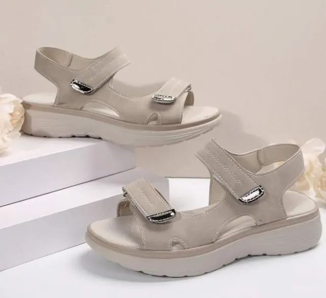 Women 2025 Sports Platform Summer Casual Sandals Hook Loop Orthopedic Slide Comfortable Fashion Walking Sandals with Arch Support Wide Width A-Grey,9