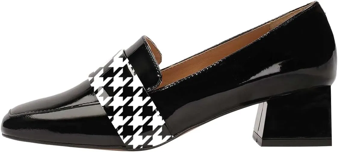 Women Classic Block Low Heel Slip On Loafers Comfy Square Toe Ladies Daily Commuting Casual Shoes Size 4-16 US