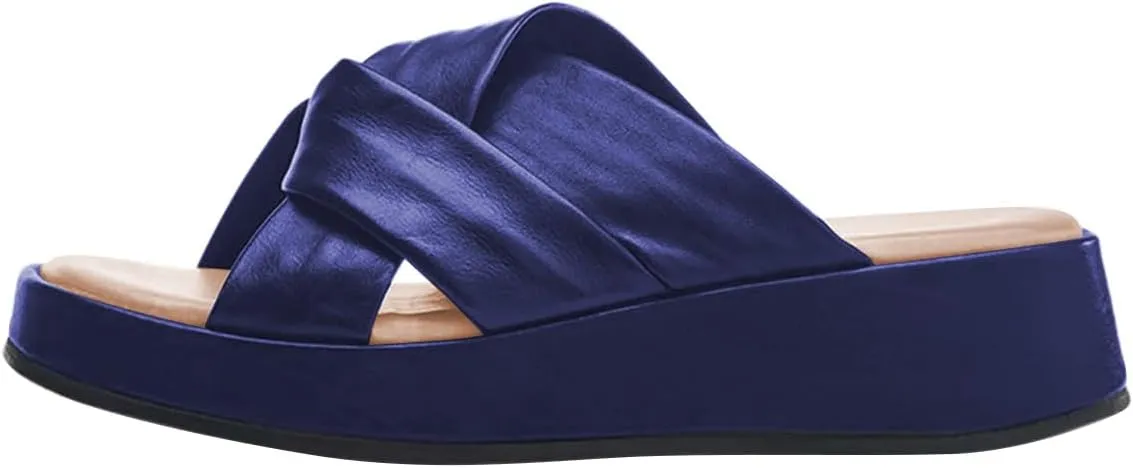 Women Classic Soft Insole Open Toe Platform Wedge Mules Slip on Casual Daily Indoor Outdoor Slide Sandals Size 4-16 US