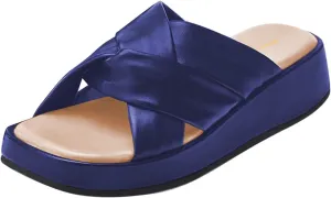 Women Classic Soft Insole Open Toe Platform Wedge Mules Slip on Casual Daily Indoor Outdoor Slide Sandals Size 4-16 US