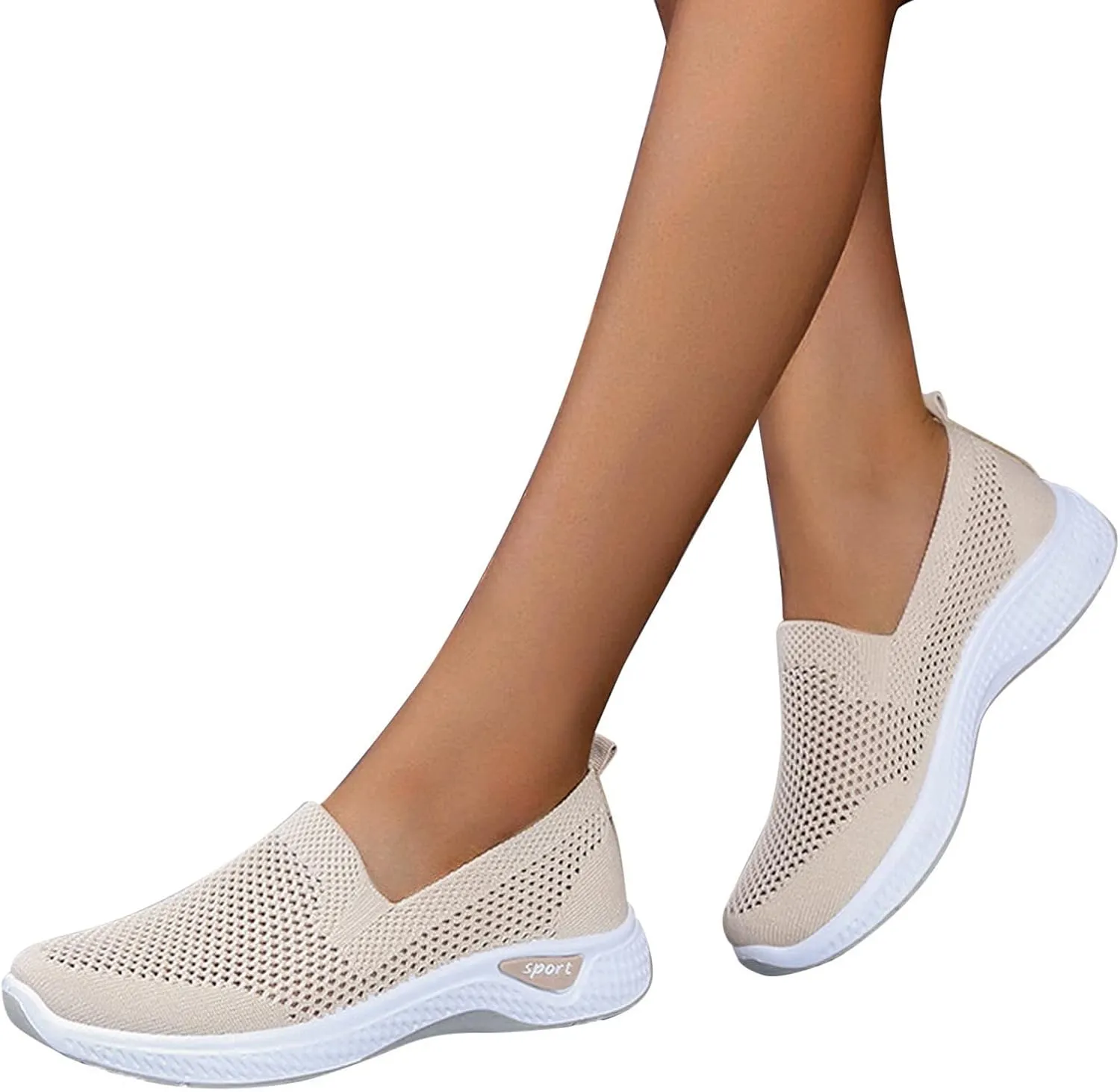 Women Comfortable Slip On Shoes Casual Walking Sneakers Lightweight Canvas Flats Non Slip Breathable Loafers