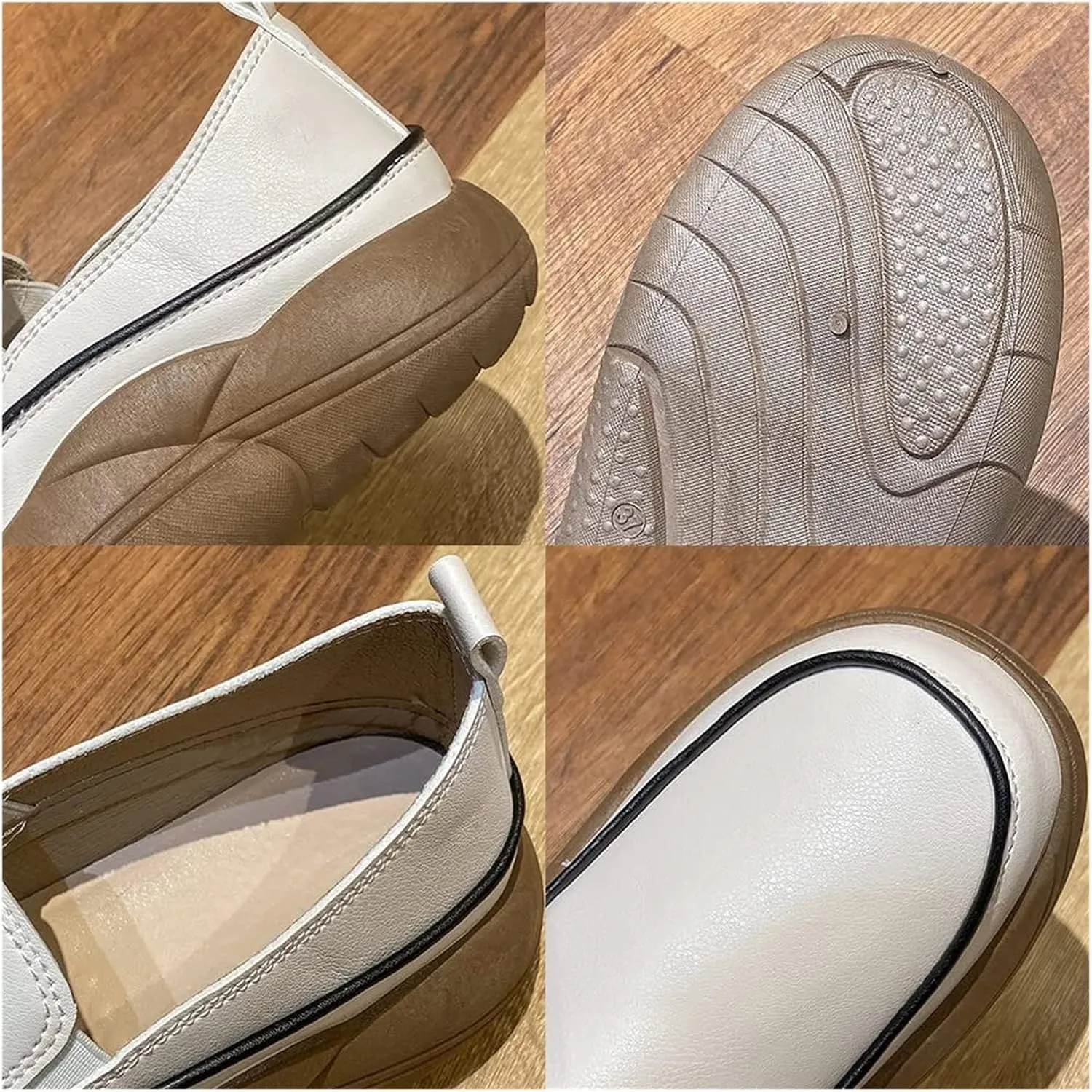 Women Heightening Thick Sole Shoes,Women's Fashion Sneakers Chunky Loafers Platform Round Toe Shoes Slip-on Comfort Walking Casual Shoes