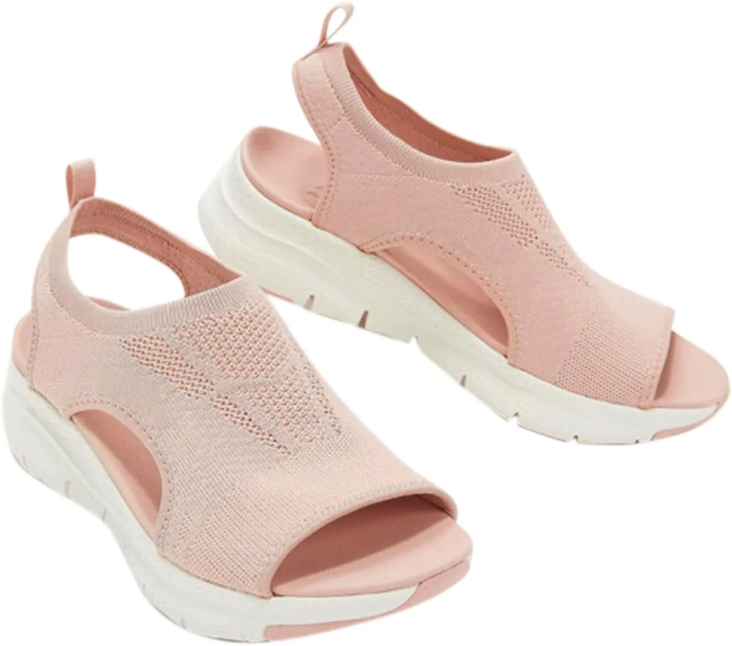Women Orthopedic Walking Sandals Breathable Mesh Wedge Heels Dressy Summer Shoes Arch Support Adjustable Straps Casual Open Toe Flip Flops