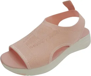 Women Orthopedic Walking Sandals Breathable Mesh Wedge Heels Dressy Summer Shoes Arch Support Adjustable Straps Casual Open Toe Flip Flops