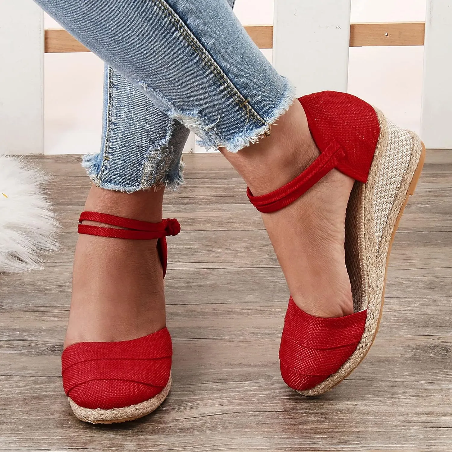 Women Ripple Sandals Platform Wedge Sandals Fashion Versatile Braided Buckle Breathable Wedge S Women Sandals Wide
