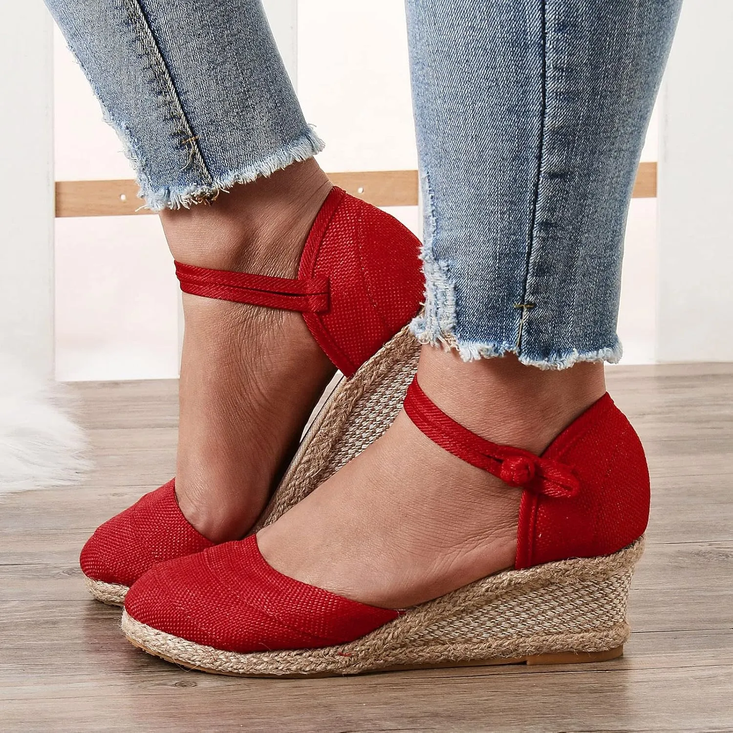 Women Ripple Sandals Platform Wedge Sandals Fashion Versatile Braided Buckle Breathable Wedge S Women Sandals Wide
