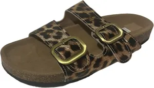Women Sandals 2025 Wide Width Double Strap Slippers Soft Cushion Comfortable Walking Slip on Women Summer Sandals