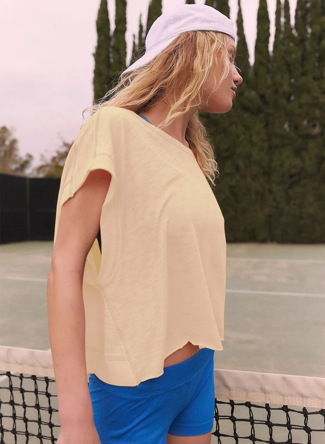 Women Short Sleeve Workout Shirts Open Back Tops Casual Yoga Y2k Athletic Gym Slouchy Crop Running Tees