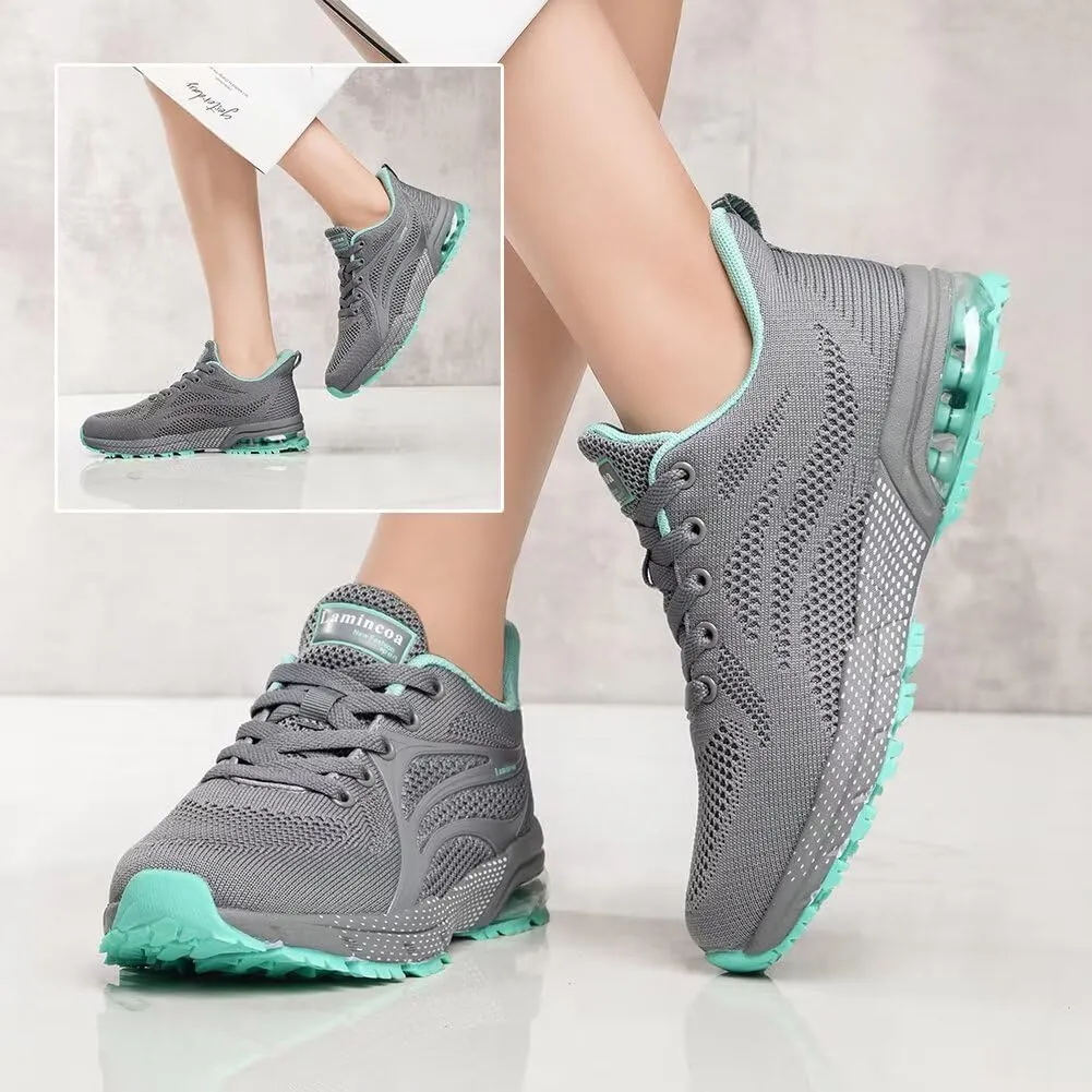 Womens Air Running Shoes Non Slip Tennis Walking Shoes Women Mesh Cushion Sneakers for Gym Workout Sports