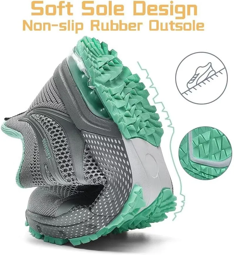 Womens Air Running Shoes Non Slip Tennis Walking Shoes Women Mesh Cushion Sneakers for Gym Workout Sports