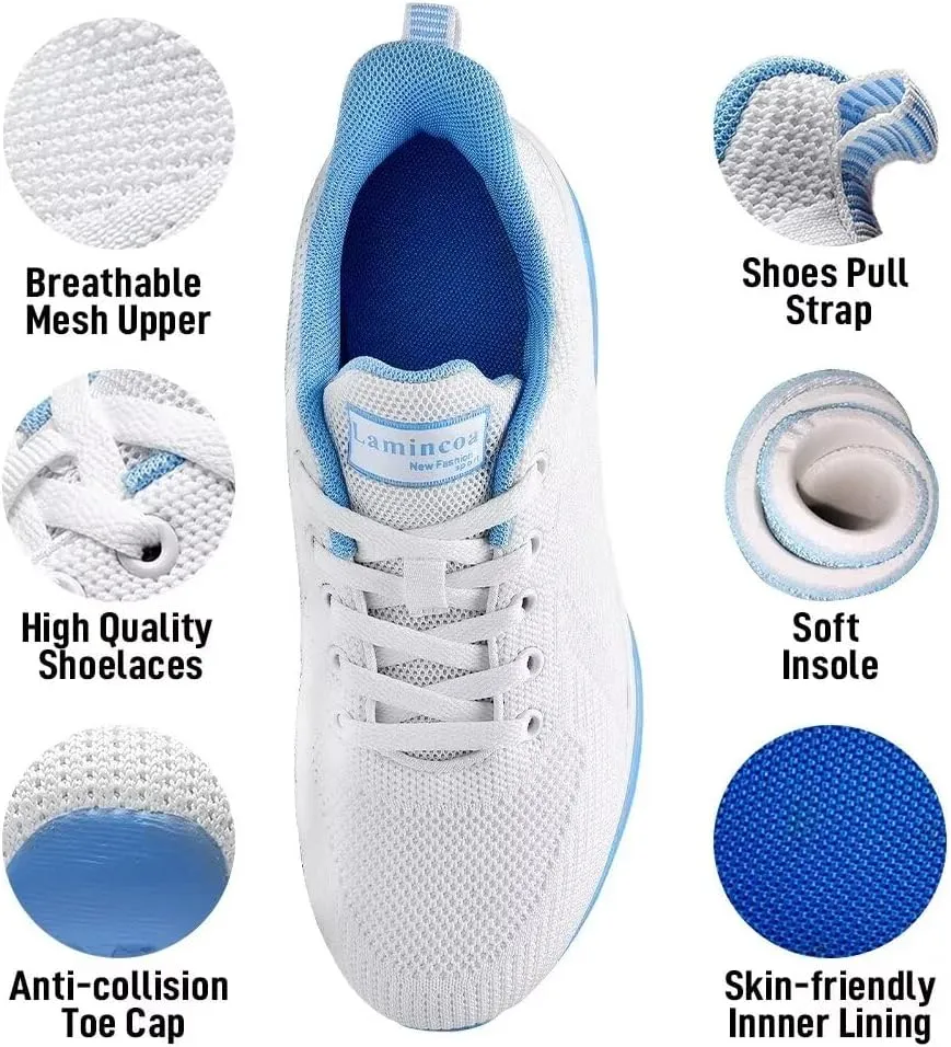 Womens Air Running Shoes Womens Walking Shoes Lightweight Women Sneakers Air Cushion Tennis Shoes for Gym Workout Sports