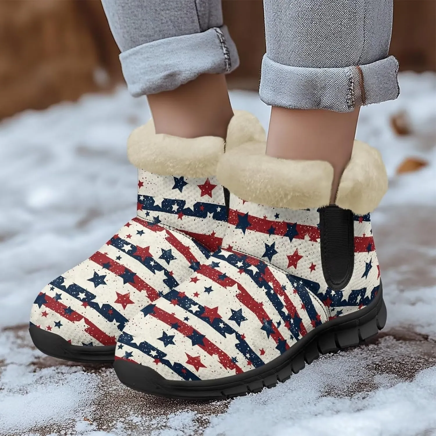 Women's Ankle Boots & Booties Highland Cow Winter Warm Fuzzy Snow Boots Casual Barefoot Shoes Size 6-12