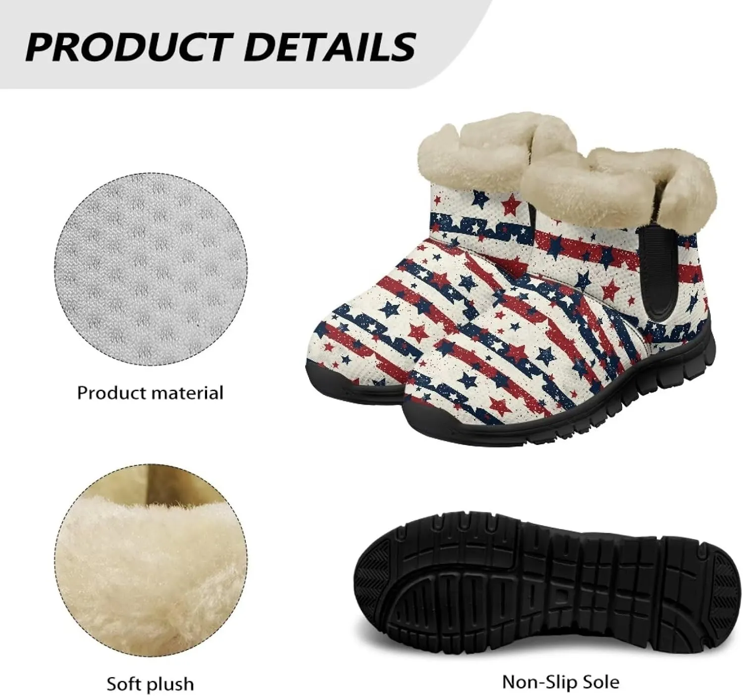 Women's Ankle Boots & Booties Highland Cow Winter Warm Fuzzy Snow Boots Casual Barefoot Shoes Size 6-12