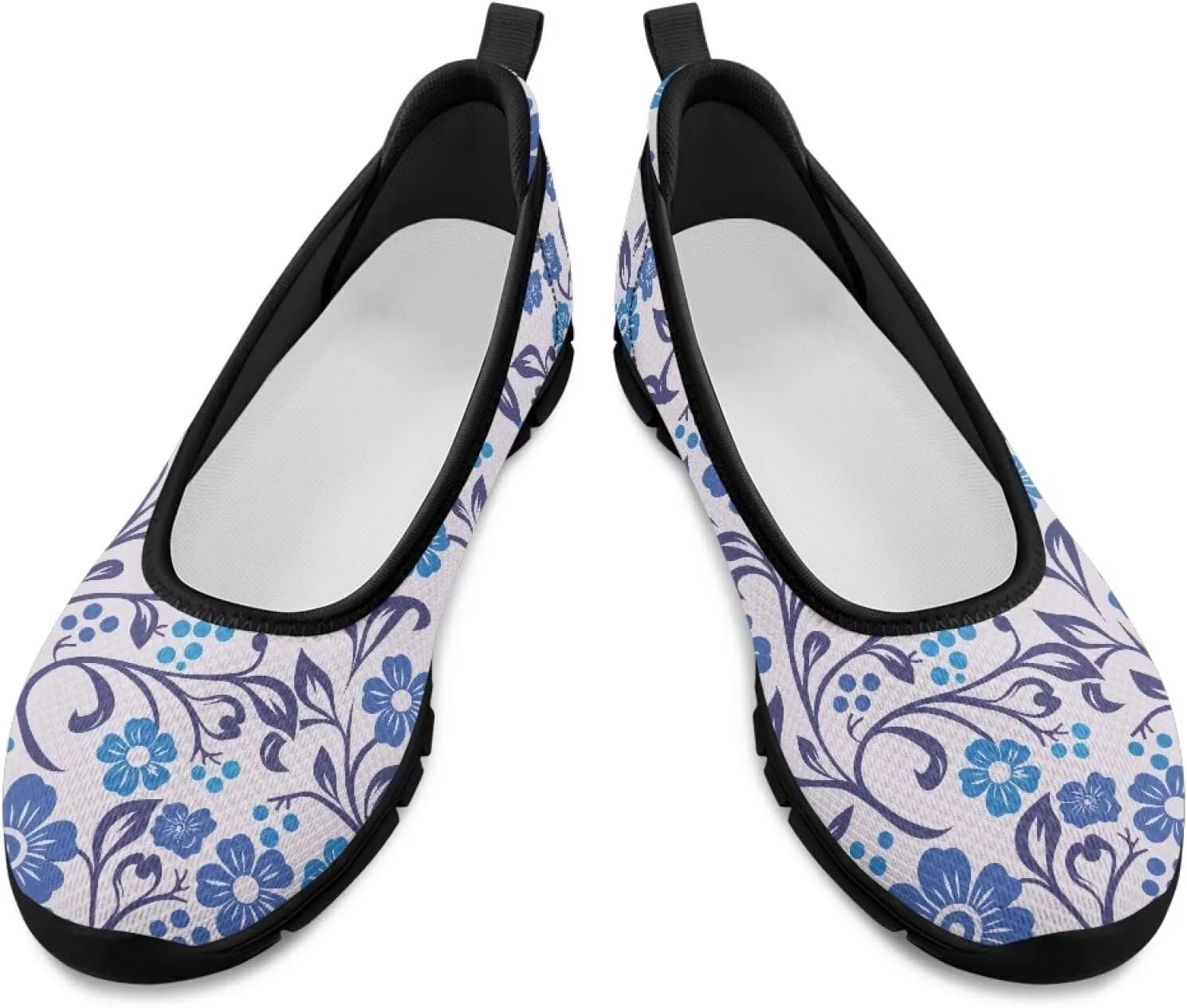 Women's Art Pattern Slip-On Sneakers Casual Low-Top Flat Dress Shoes Lightweight Soft Shoes Ladies Non-Slip Workout Holiday Shoes US Size 6-11