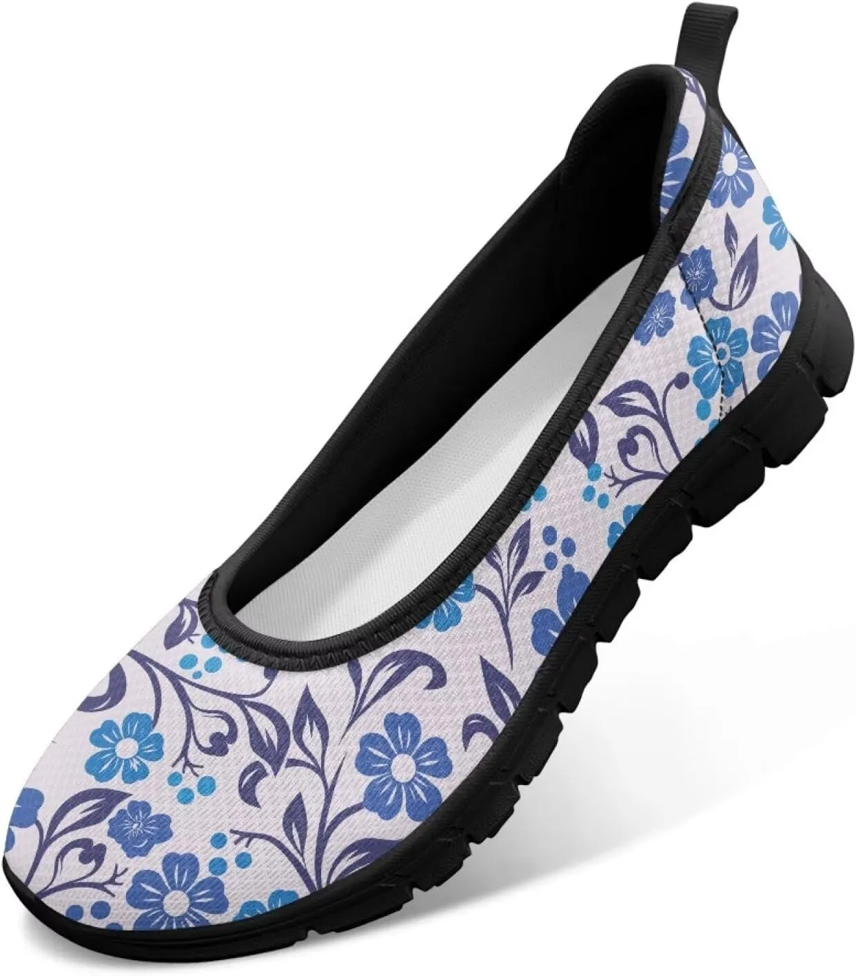 Women's Art Pattern Slip-On Sneakers Casual Low-Top Flat Dress Shoes Lightweight Soft Shoes Ladies Non-Slip Workout Holiday Shoes US Size 6-11