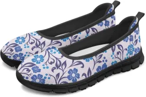 Women's Art Pattern Slip-On Sneakers Casual Low-Top Flat Dress Shoes Lightweight Soft Shoes Ladies Non-Slip Workout Holiday Shoes US Size 6-11