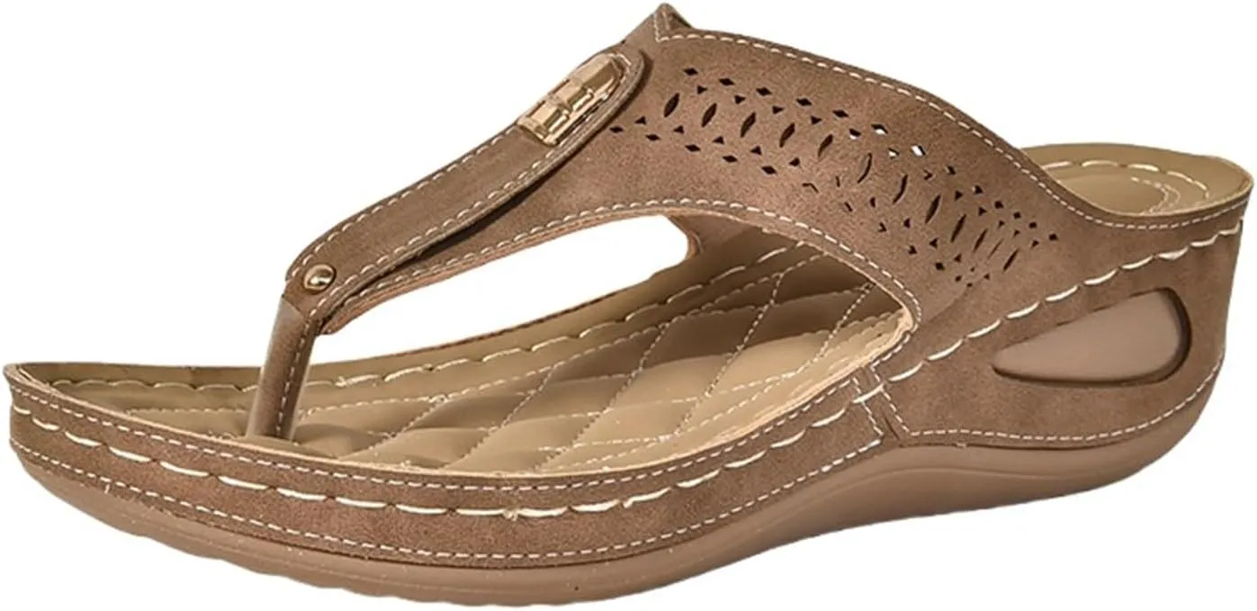 Womens Avylays Orthopedic Sandals,Breathable Mesh Hollow Sports Sandals,Orthopedic Flip-Flops Summer Casual Sandals with Non-Slip Sole,Rhinestones Wedge Heel Thick-Soled Slippers Women