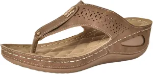 Womens Avylays Orthopedic Sandals,Breathable Mesh Hollow Sports Sandals,Orthopedic Flip-Flops Summer Casual Sandals with Non-Slip Sole,Rhinestones Wedge Heel Thick-Soled Slippers Women